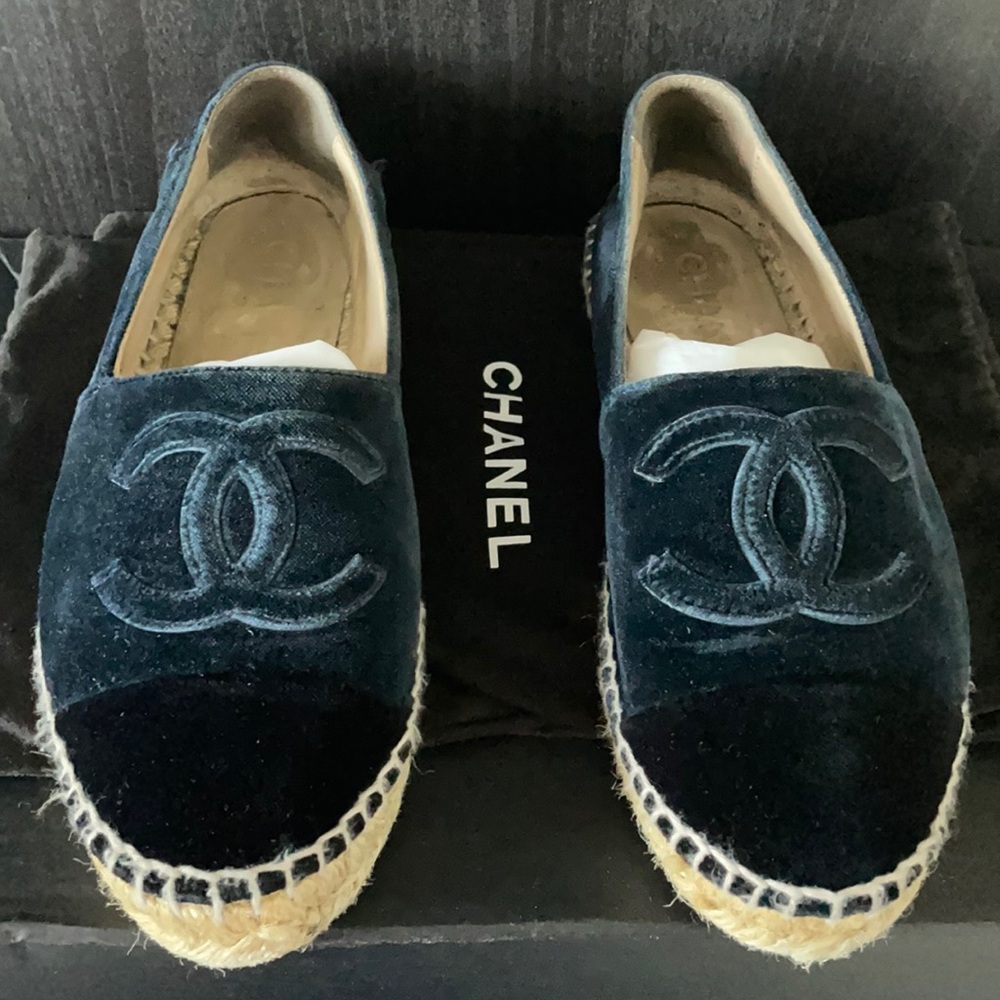 Authentic Chanel Espadrilles, they have some minor scratches.